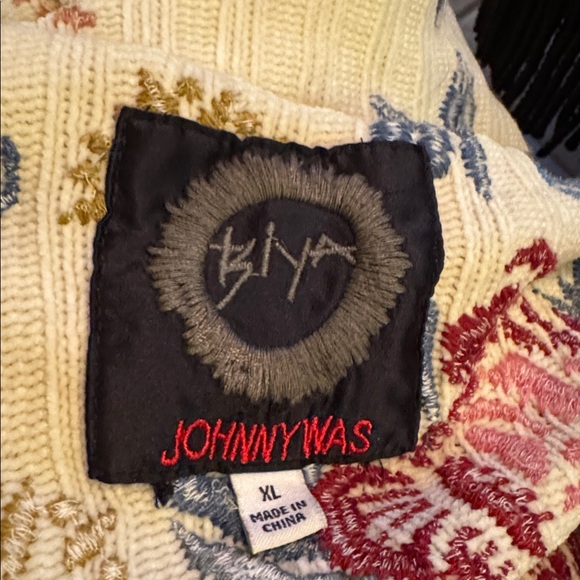BIYA- Johnny Was, XLFloral Knit Hooded Cardigan - Picture 7 of 7